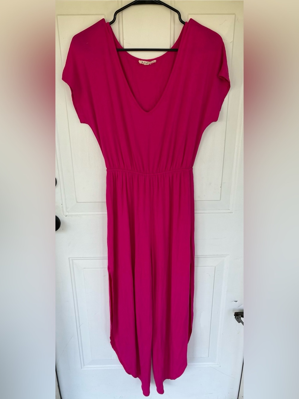 Rolla Coster Women's Pink V-Neck Short Sleeve Jumpsuit Size Large
